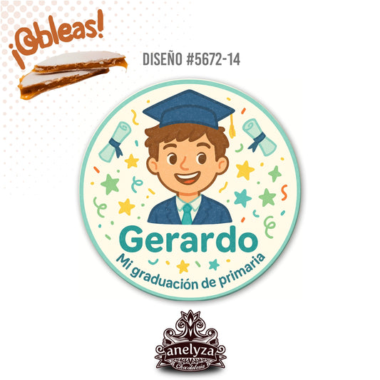 OBLEAS RELLENAS PERSONALIZADAS DISEÑO 5672-14 GRADUACIÓN