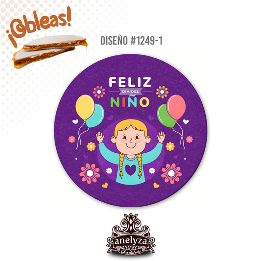 OBLEAS RELLENAS PERSONALIZADAS DISEÑ0 #1249-1 DIA DEL NIÑO