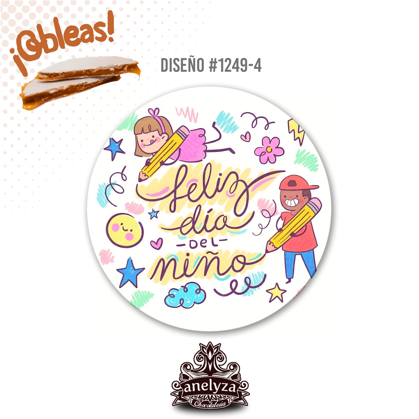 OBLEAS RELLENAS PERSONALIZADAS DISEÑ0 #1249-4 DIA DEL NIÑO