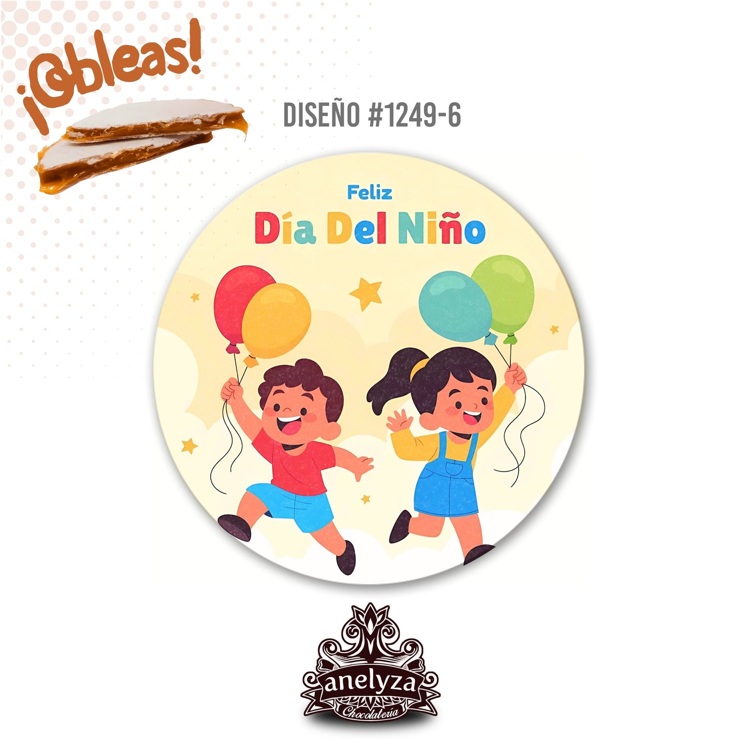 OBLEAS RELLENAS PERSONALIZADAS DISEÑ0 #1249-6 DIA DEL NIÑO