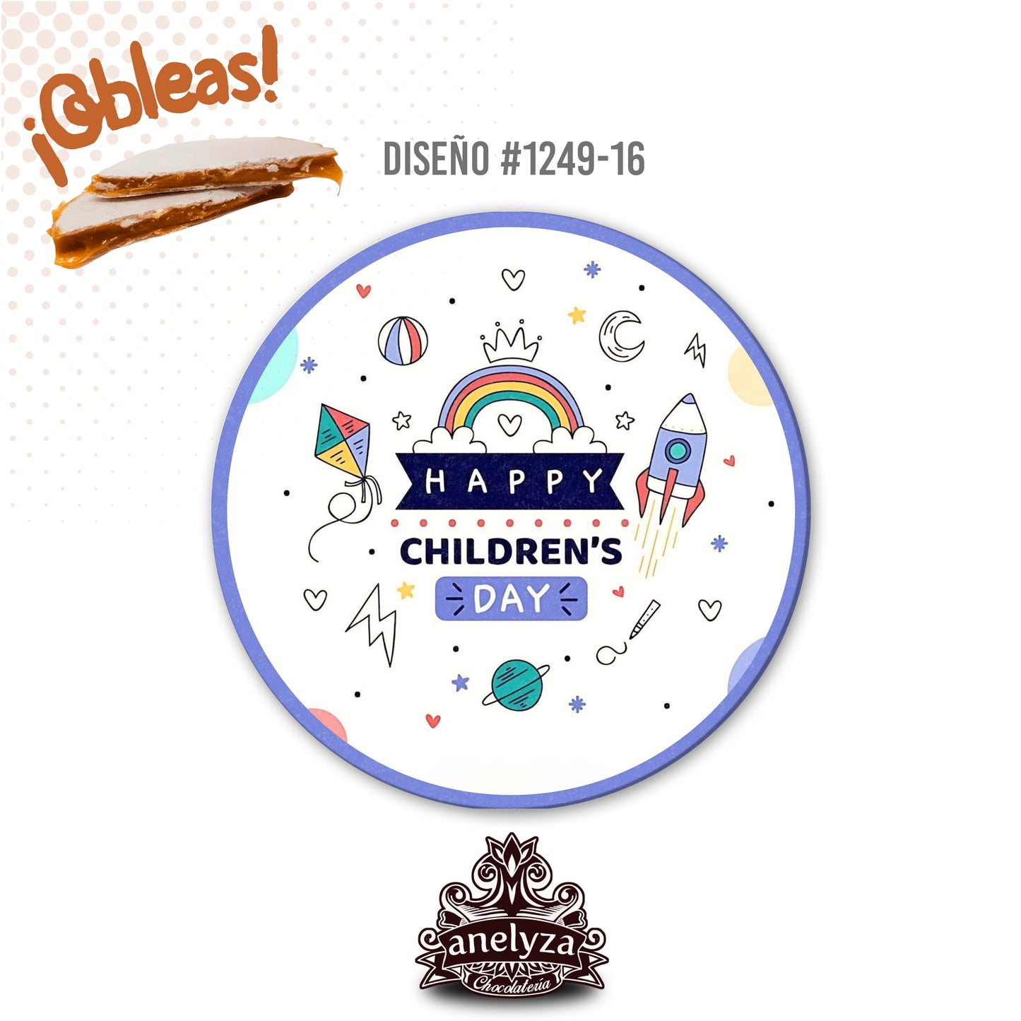 OBLEAS RELLENAS PERSONALIZADAS DISEÑ0 #1249-16 DIA DEL NIÑO