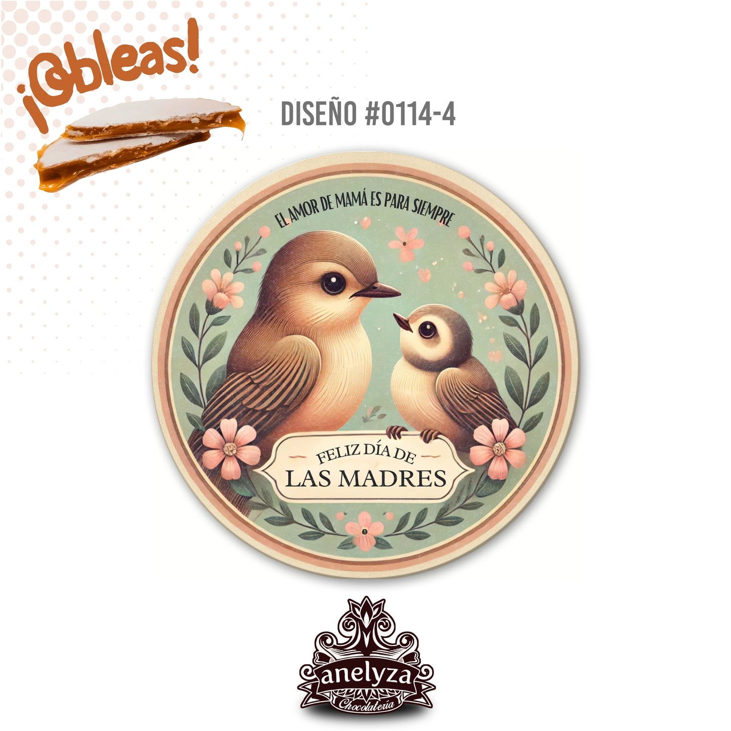 OBLEAS RELLENAS PERSONALIZADAS DISEÑ0 #0114-4 DIA DE LAS MADRES