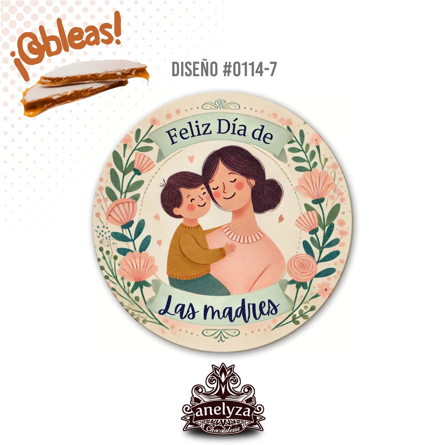 OBLEAS RELLENAS PERSONALIZADAS DISEÑ0 #0114-7 DIA DE LAS MADRES