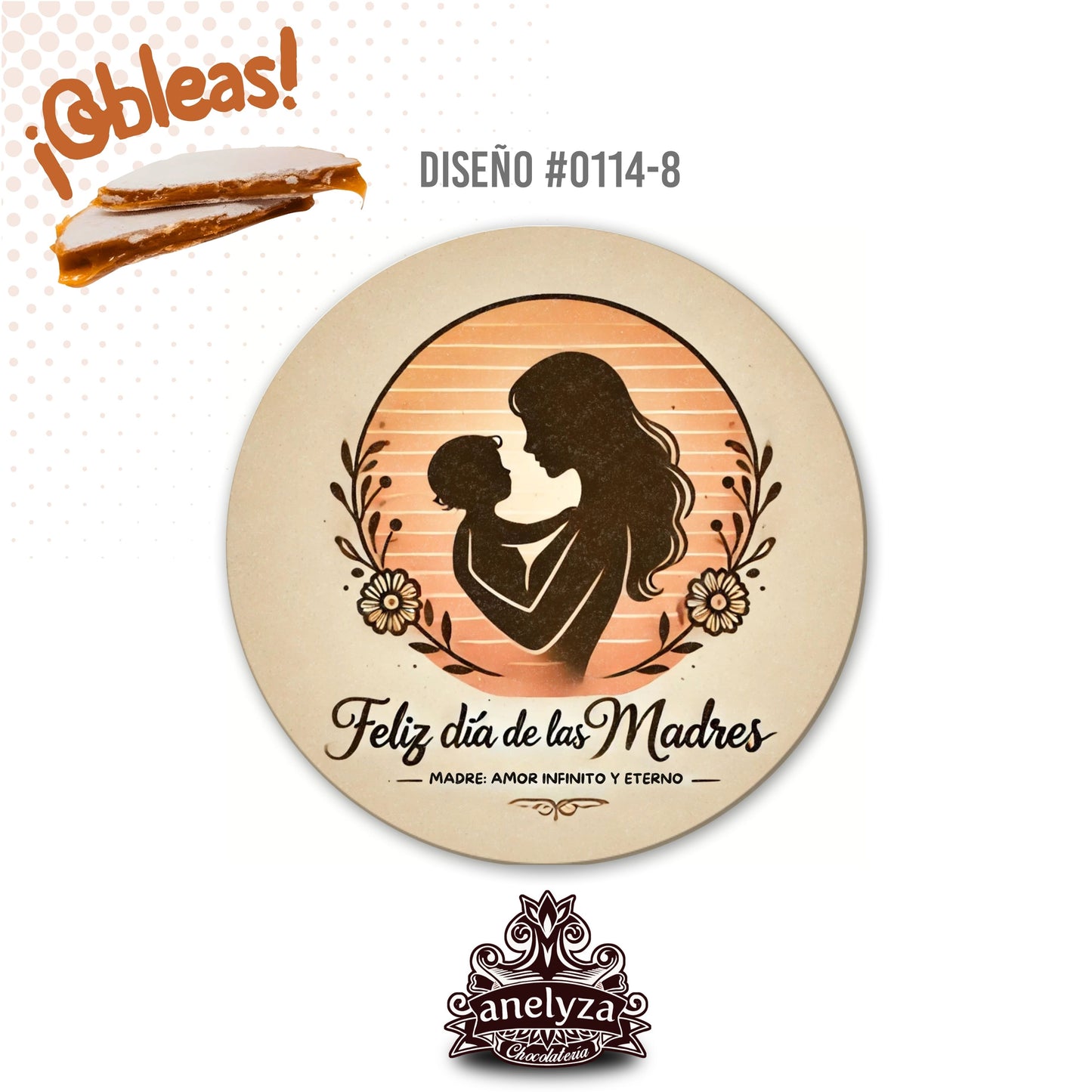 OBLEAS RELLENAS PERSONALIZADAS DISEÑ0 #0114-8 DIA DE LAS MADRES