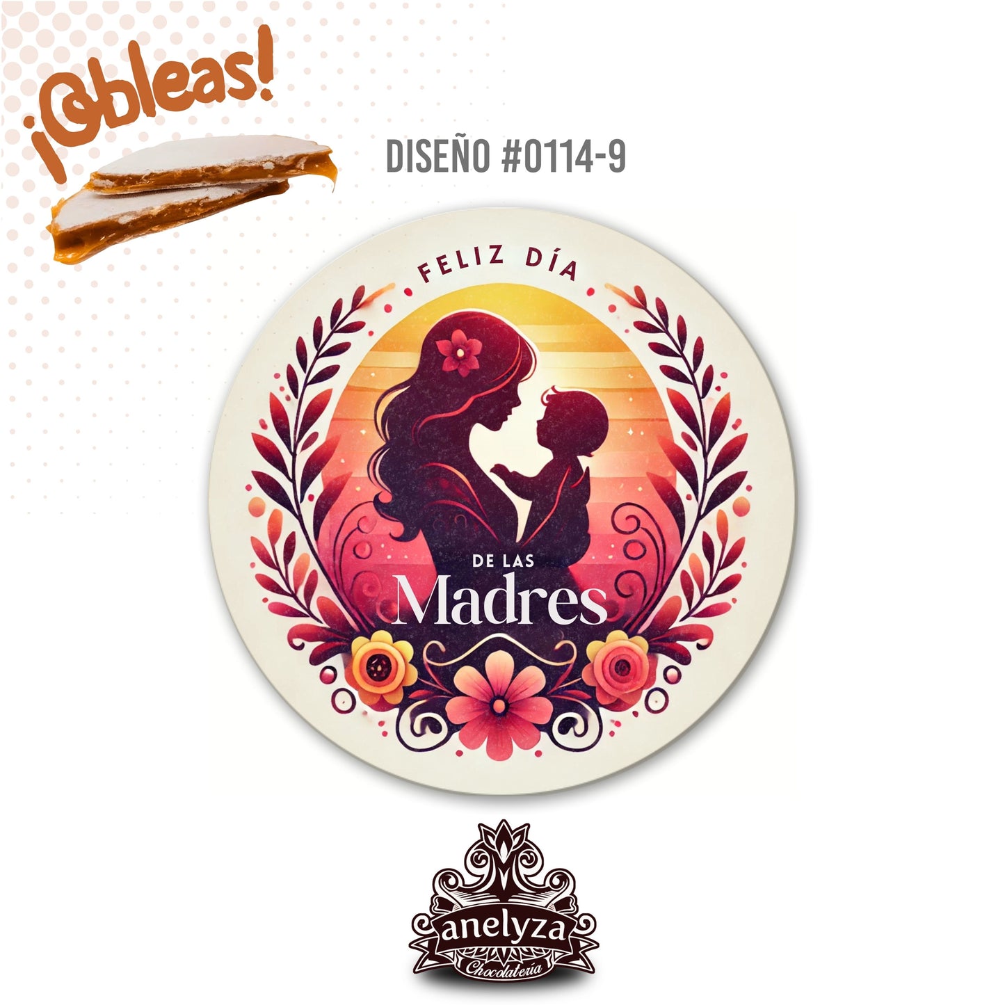 OBLEAS RELLENAS PERSONALIZADAS DISEÑ0 #0114-9 DIA DE LAS MADRES