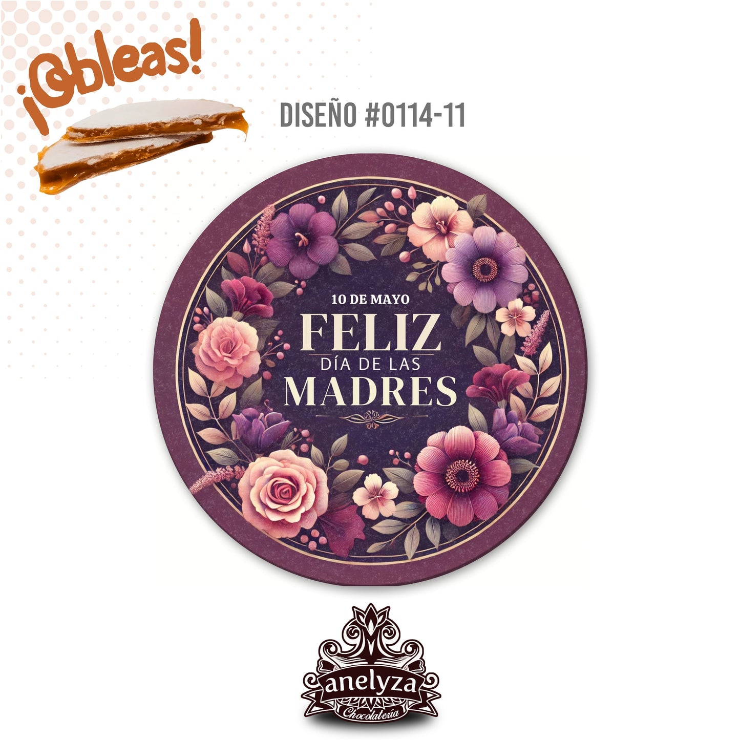 OBLEAS RELLENAS PERSONALIZADAS DISEÑ0 #0114-11 DIA DE LAS MADRES