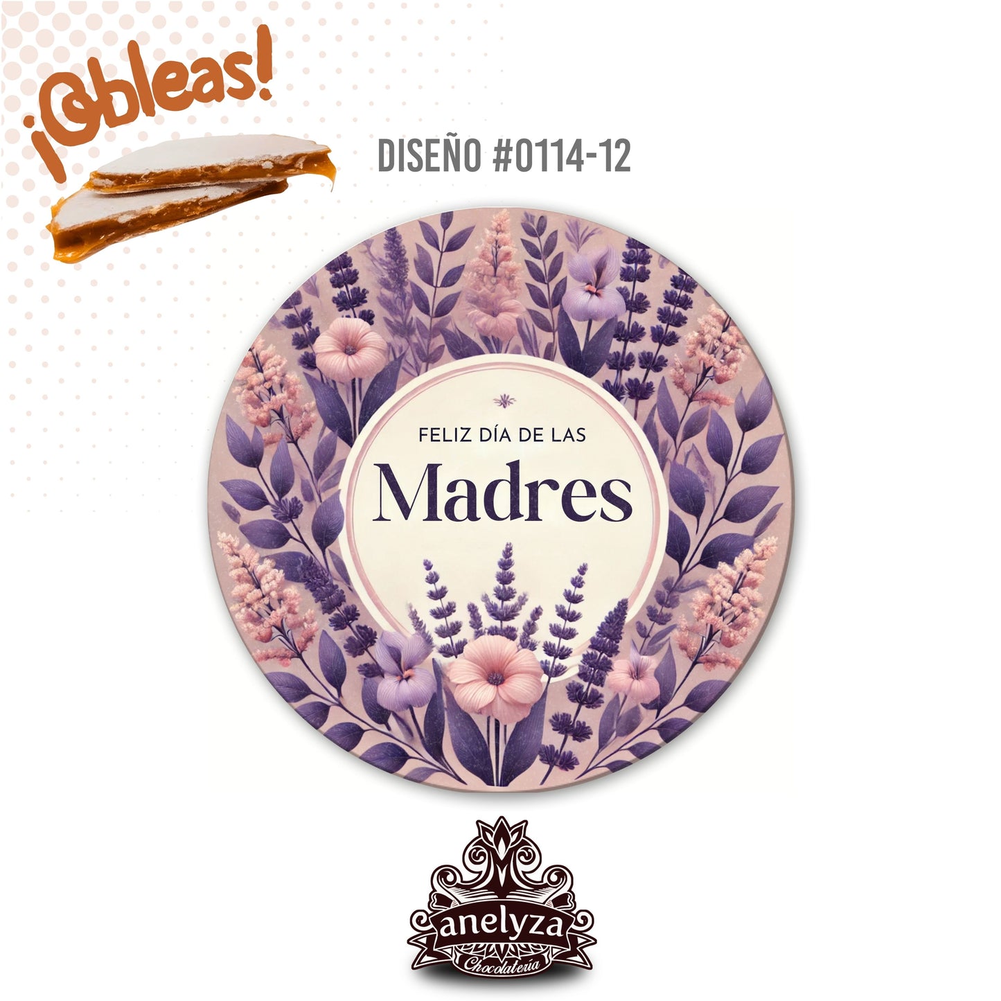 OBLEAS RELLENAS PERSONALIZADAS DISEÑ0 #0114-12 DIA DE LAS MADRES
