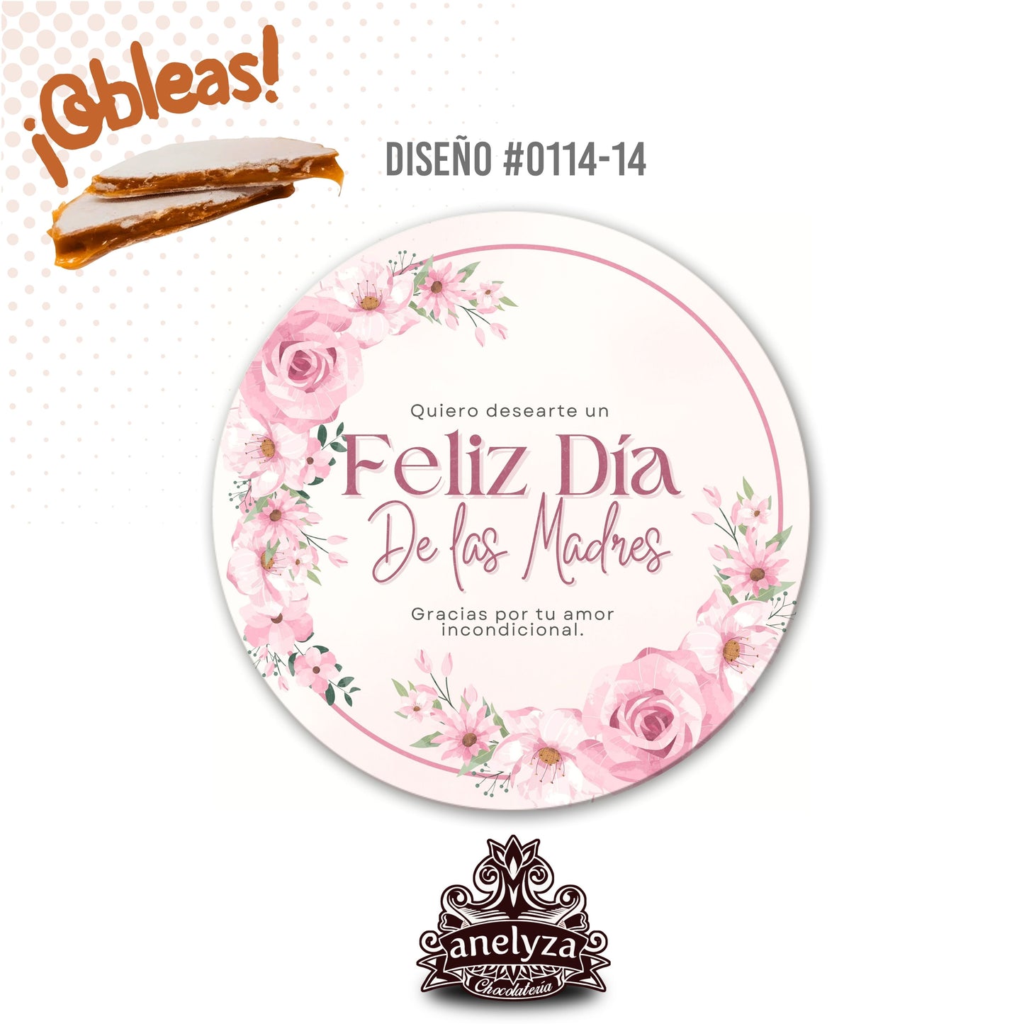 OBLEAS RELLENAS PERSONALIZADAS DISEÑ0 #0114-14 DIA DE LAS MADRES