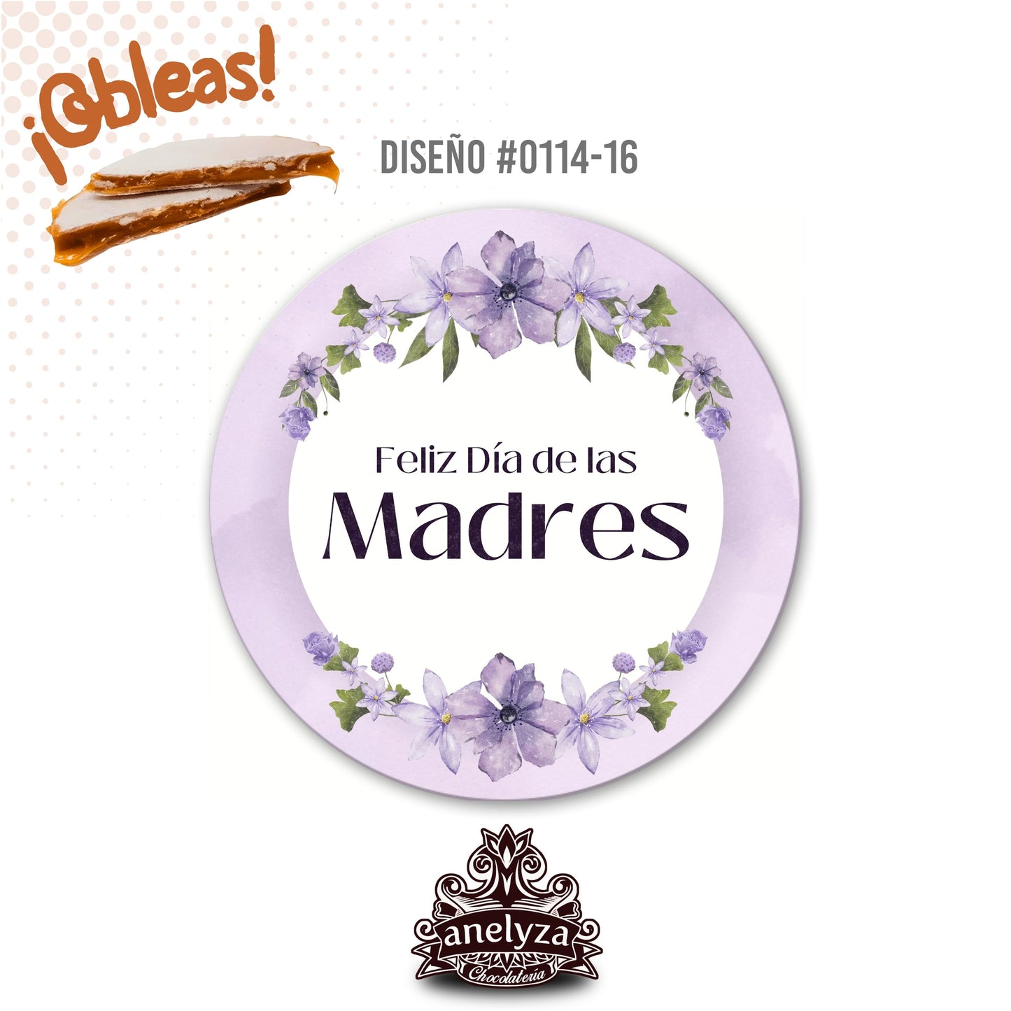 OBLEAS RELLENAS PERSONALIZADAS DISEÑ0 #0114-16 DIA DE LAS MADRES