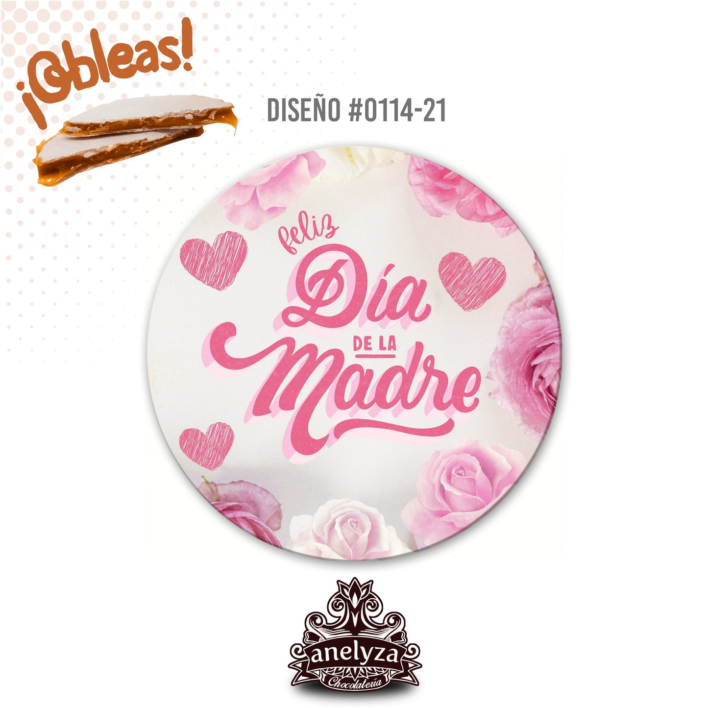 OBLEAS RELLENAS PERSONALIZADAS DISEÑ0 #0114-21 DIA DE LAS MADRES