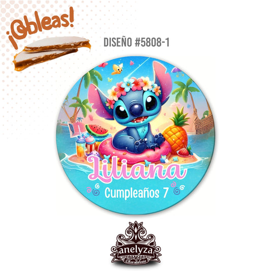 OBLEAS RELLENAS PERSONALIZADAS DISEÑO #5808-1 STITCH FIESTAS INFANTILES