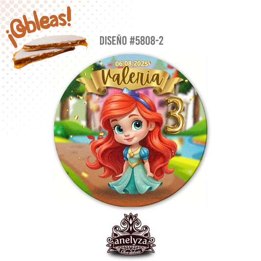 OBLEAS RELLENAS PERSONALIZADAS DISEÑO #5808-2 PRINCESAS FIESTAS INFANTILES