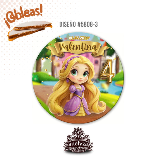 OBLEAS RELLENAS PERSONALIZADAS DISEÑO #5808-3 PRINCESAS FIESTAS INFANTILES