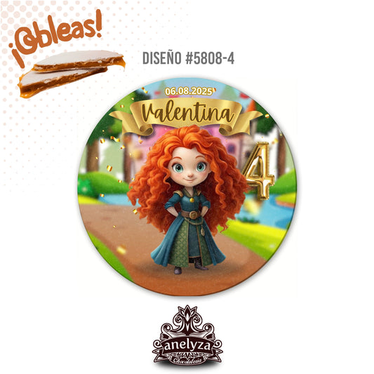 OBLEAS RELLENAS PERSONALIZADAS DISEÑO #5808-4 PRINCESAS FIESTAS INFANTILES