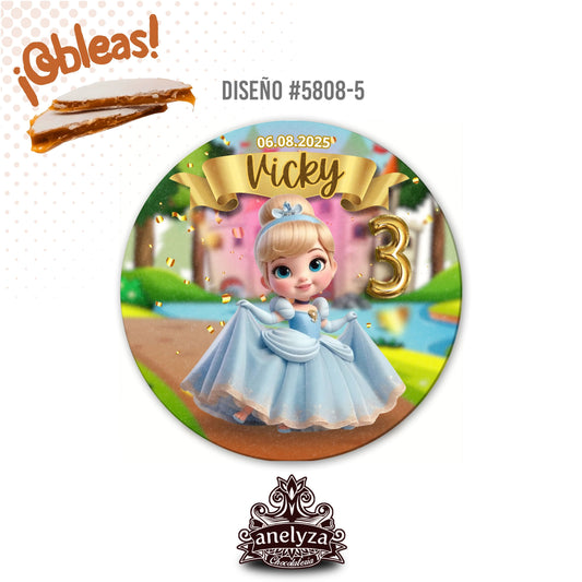 OBLEAS RELLENAS PERSONALIZADAS DISEÑO #5808-5 PRINCESAS FIESTAS INFANTILES
