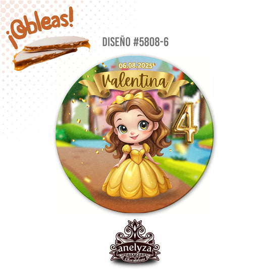 OBLEAS RELLENAS PERSONALIZADAS DISEÑO #5808-6 PRINCESAS FIESTAS INFANTILES