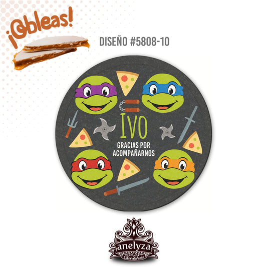 OBLEAS RELLENAS PERSONALIZADAS DISEÑO #5808-10 TORTUGAS NINJA FIESTAS INFANTILES