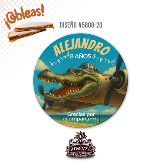 OBLEAS RELLENAS PERSONALIZADAS DISEÑO #5808-20 BOMBARDINO COCODRILO BRAINROT FIESTAS INFANTILES