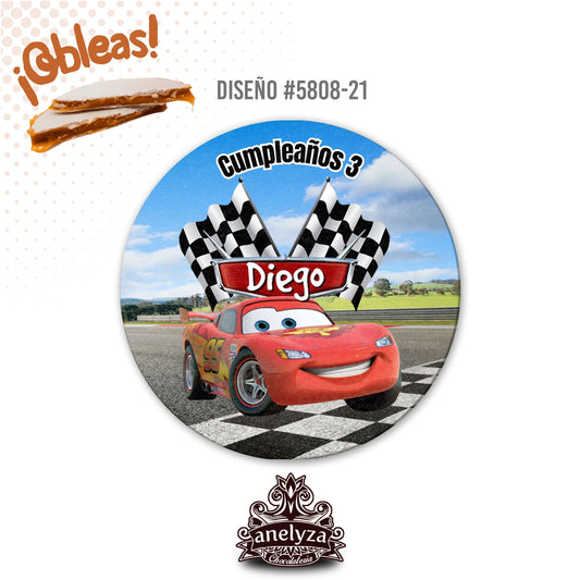OBLEAS RELLENAS PERSONALIZADAS DISEÑO #5808-21 CARS FIESTAS INFANTILES