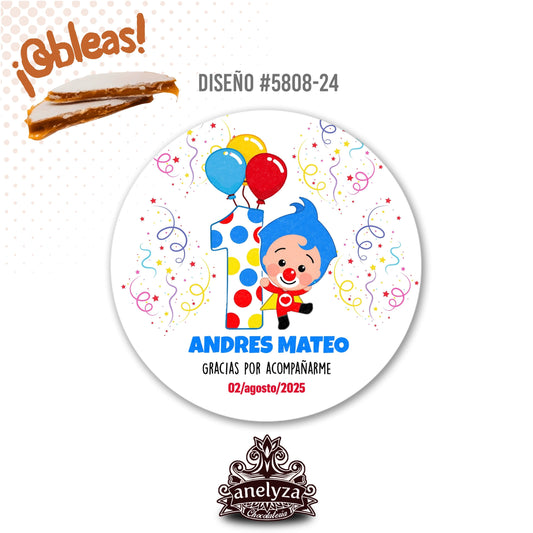 OBLEAS RELLENAS PERSONALIZADAS DISEÑO #5808-24 PLIM PLIM FIESTAS INFANTILES