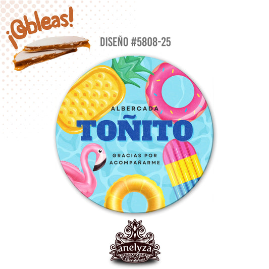 OBLEAS RELLENAS PERSONALIZADAS DISEÑO #5808-25 ALBERCADA FIESTAS INFANTILES