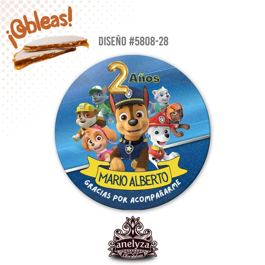 OBLEAS RELLENAS PERSONALIZADAS DISEÑO #5808-28 PAW PATROL FIESTAS INFANTILES