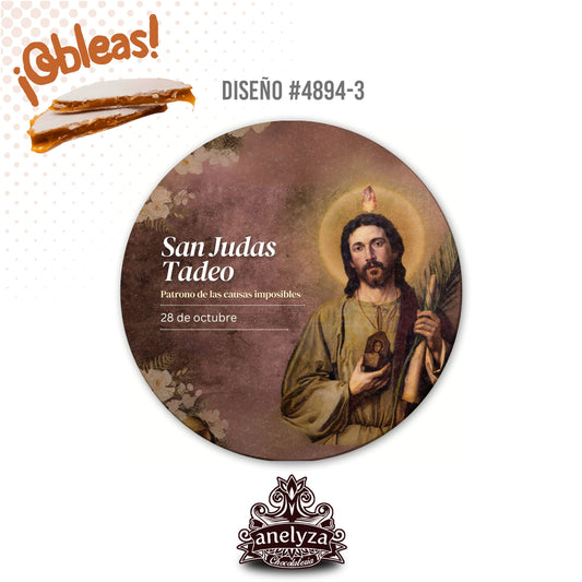 OBLEAS RELLENAS PERSONALIZADAS DISEÑO #4894-3 SAN JUDAS TADEO