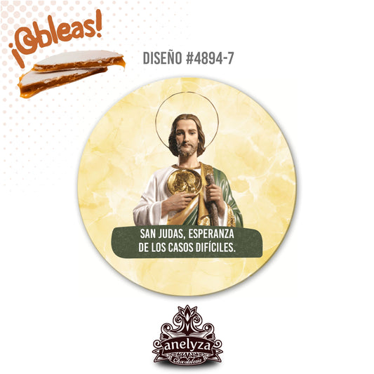 OBLEAS RELLENAS PERSONALIZADAS DISEÑO #4894-7 SAN JUDAS TADEO
