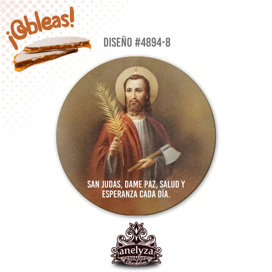 OBLEAS RELLENAS PERSONALIZADAS DISEÑO #4894-8 SAN JUDAS TADEO