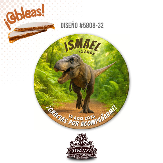 OBLEAS RELLENAS PERSONALIZADAS DISEÑO #5808-32 DINOSAURIOS FIESTAS INFANTILES