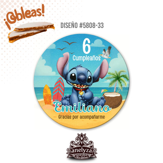 OBLEAS RELLENAS PERSONALIZADAS DISEÑO #5808-33 STITCH FIESTAS INFANTILES
