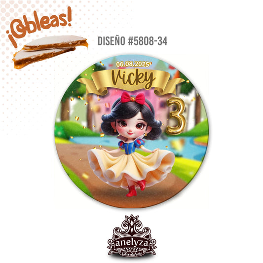 OBLEAS RELLENAS PERSONALIZADAS DISEÑO #5808-34 BLANCA NIEVES PRINCESAS FIESTAS INFANTILES