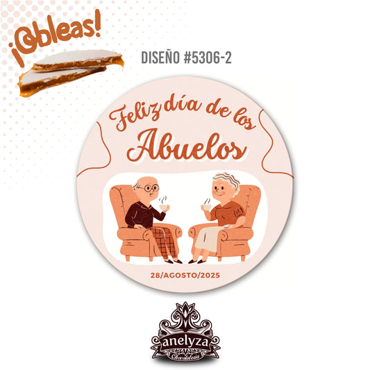 OBLEAS RELLENAS PERSONALIZADAS DISEÑO #5306-2 DÍA DE LOS ABUELOS