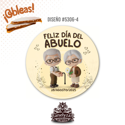 OBLEAS RELLENAS PERSONALIZADAS DISEÑO #5306-4 DÍA DE LOS ABUELOS