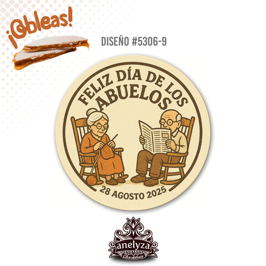 OBLEAS RELLENAS PERSONALIZADAS DISEÑO #5306-9 DÍA DE LOS ABUELOS