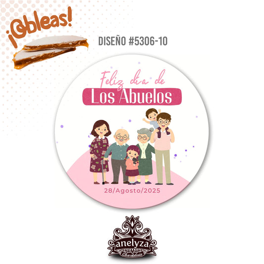 OBLEAS RELLENAS PERSONALIZADAS DISEÑO #5306-10 DÍA DE LOS ABUELOS
