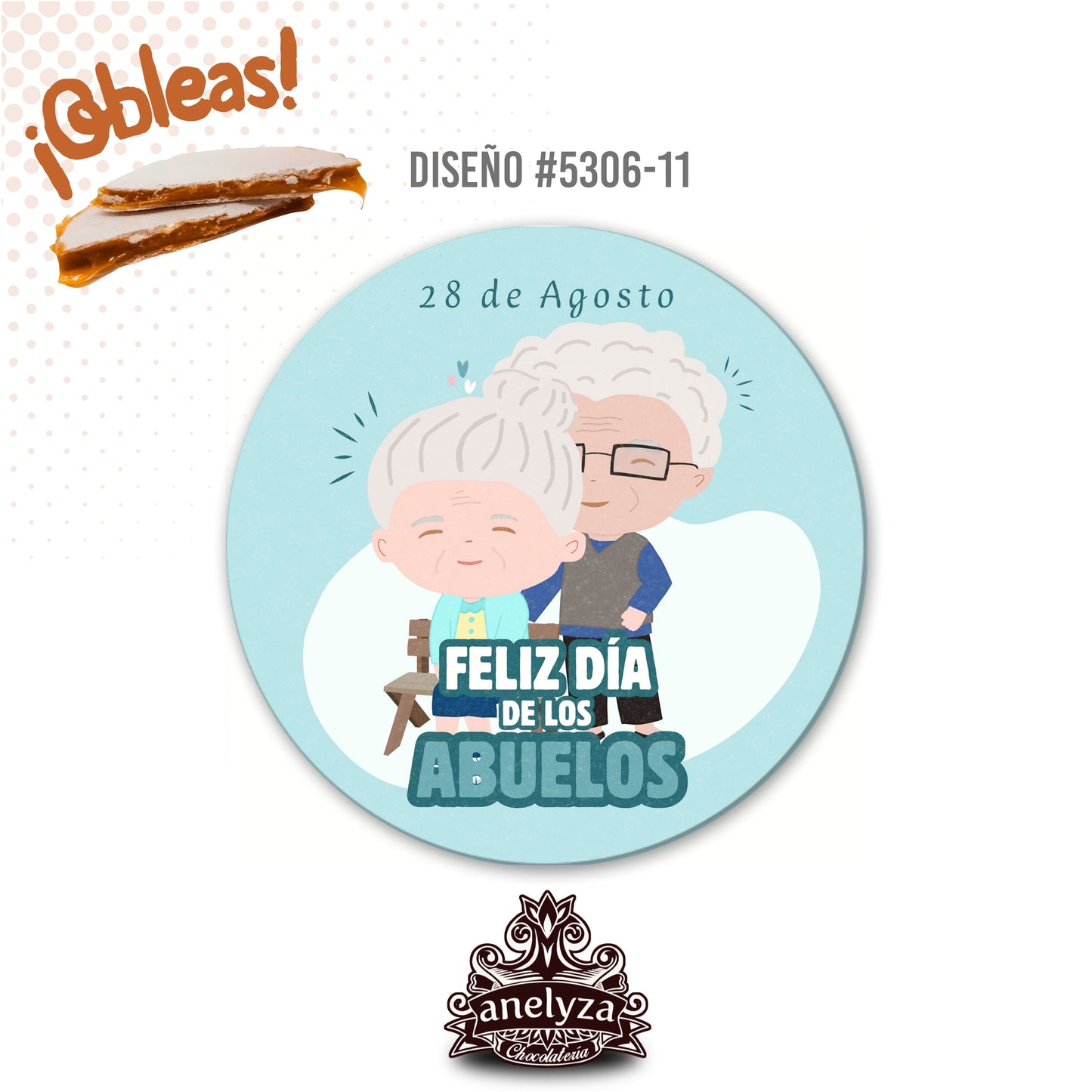 OBLEAS RELLENAS PERSONALIZADAS DISEÑO #5306-11 DÍA DE LOS ABUELOS