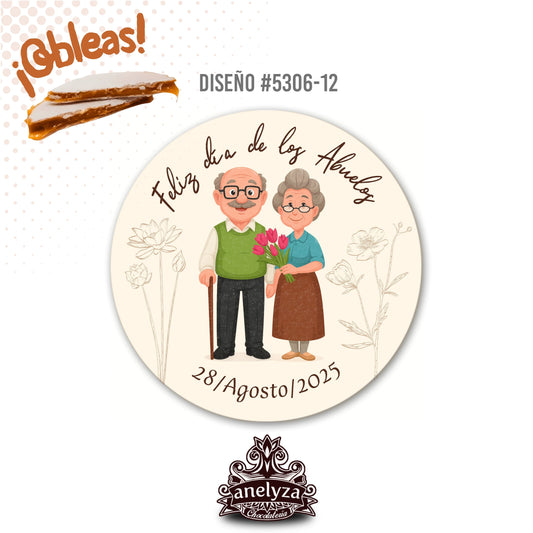 OBLEAS RELLENAS PERSONALIZADAS DISEÑO #5306-12 DÍA DE LOS ABUELOS