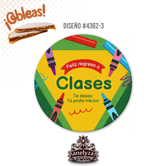 OBLEAS RELLENAS PERSONALIZADAS DISEÑO #4362-3 REGRESO A CLASES