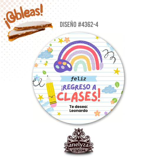 OBLEAS RELLENAS PERSONALIZADAS DISEÑO #4362-4 REGRESO A CLASES