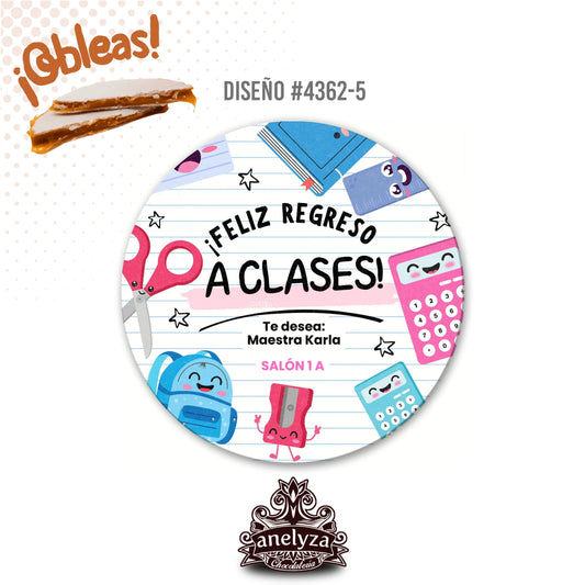 OBLEAS RELLENAS PERSONALIZADAS DISEÑO #4362-5 REGRESO A CLASES