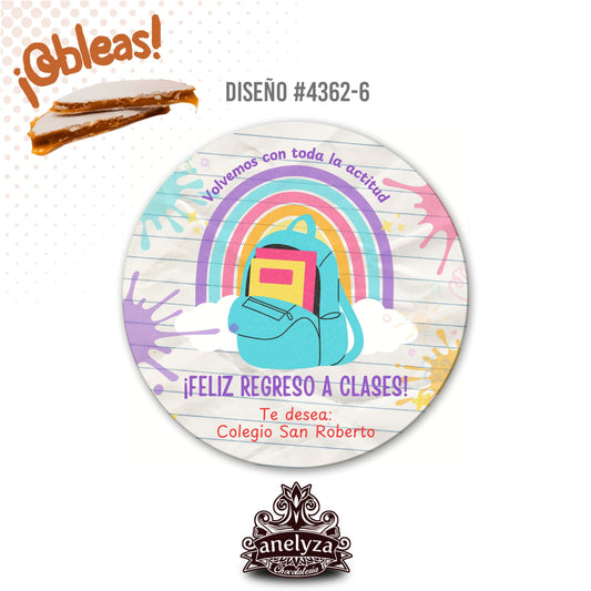OBLEAS RELLENAS PERSONALIZADAS DISEÑO #4362-6 REGRESO A CLASES