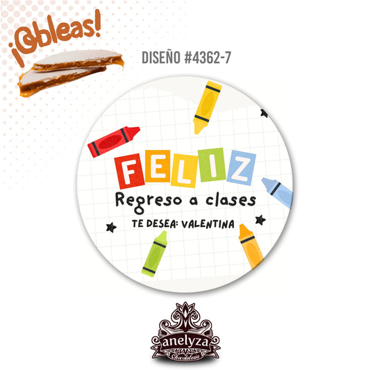OBLEAS RELLENAS PERSONALIZADAS DISEÑO #4362-7 REGRESO A CLASES