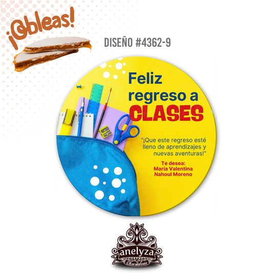 OBLEAS RELLENAS PERSONALIZADAS DISEÑO #4362-9 REGRESO A CLASES