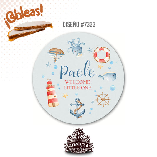 OBLEAS RELLENAS PERSONALIZADAS DISEÑO #7333 MAR BABY SHOWER / NACIMIENTO