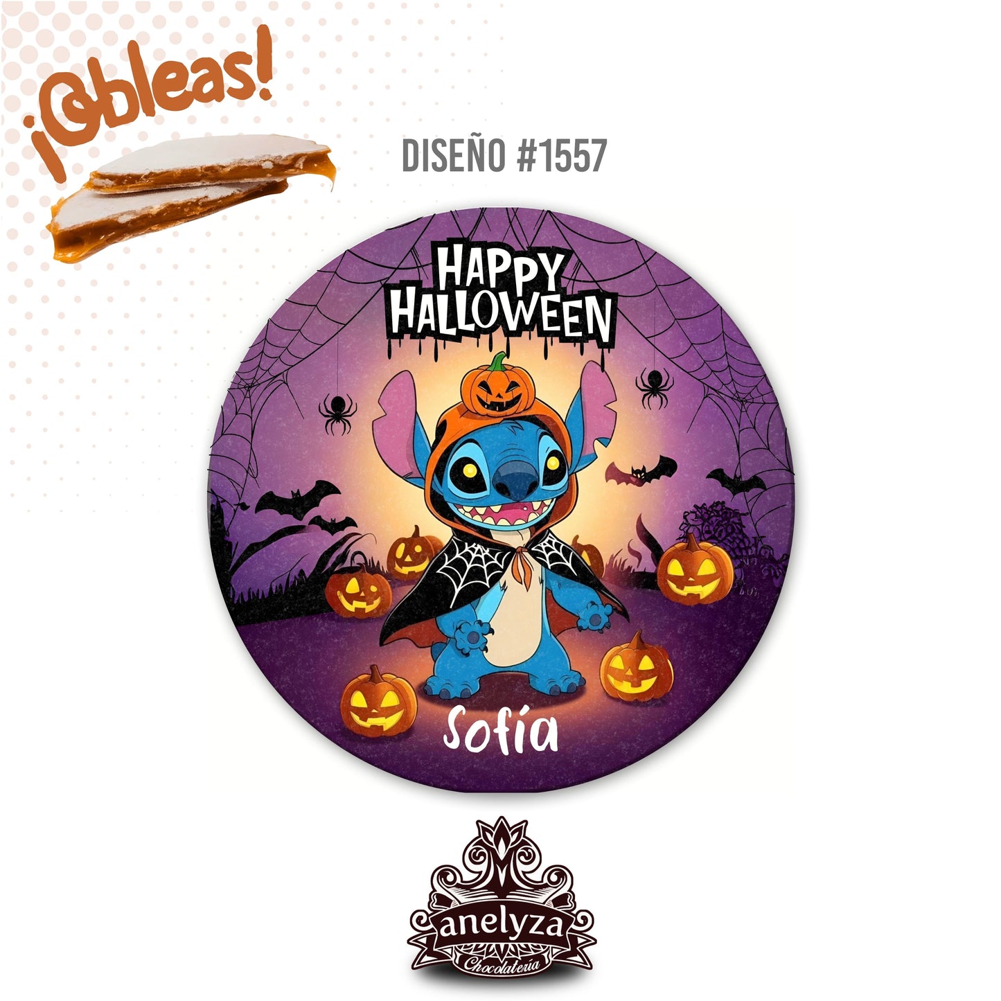 OBLEAS RELLENAS PERSONALIZADAS DISEÑO #1557 HALLOWEEN STITCH