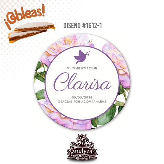OBLEAS RELLENAS PERSONALIZADAS DISEÑO 1612-1 CONFIRMACIÓN
