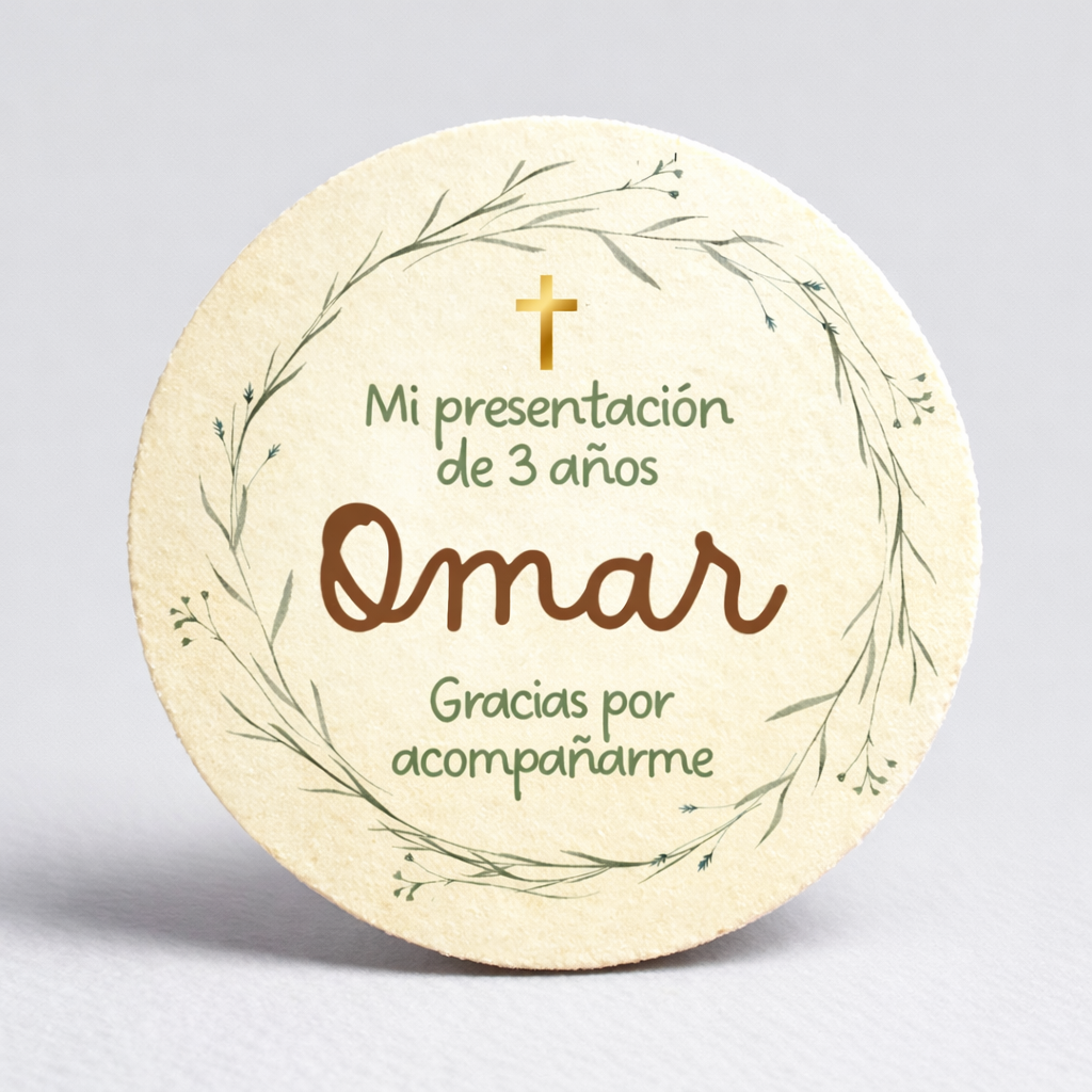 OBLEAS RELLENAS PERSONALIZADAS DISEÑO #6202-14 PRESENTACIÓN DE 3 AÑOS