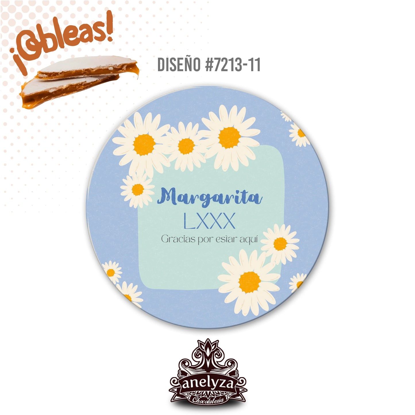 OBLEAS RELLENAS PERSONALIZADAS DISEÑO #7213-11 CUMPLEAÑOS MUJER