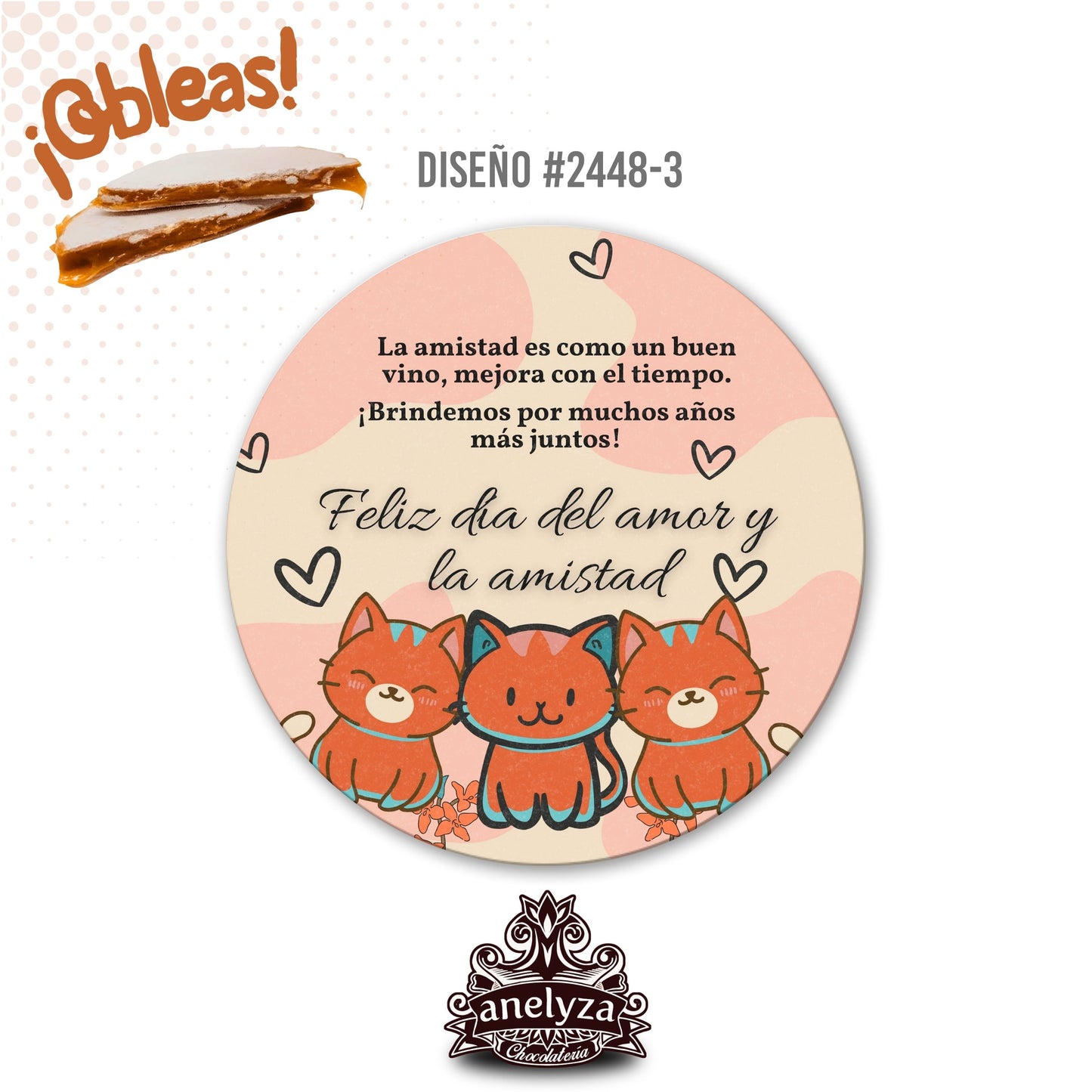 OBLEAS RELLENAS PERSONALIZADAS DISEÑO #2448-3 SAN VALENTIN